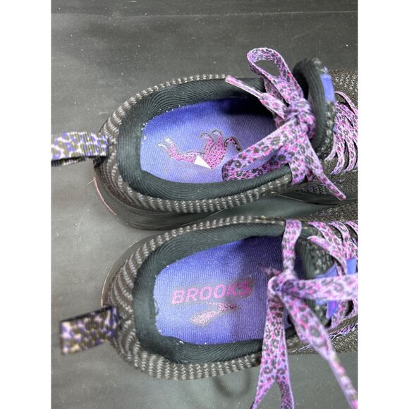 Brooks Revel 5 Womens Running Shoes 6.5 Black & Purple Leopard Print Mesh Lightw - Picture 6 of 9